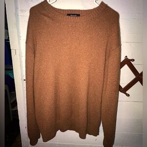Brown 100% cashmere crew neck Faconnable sweater, size Large